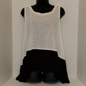 Torrid White Sleeveless with Black Color Block top